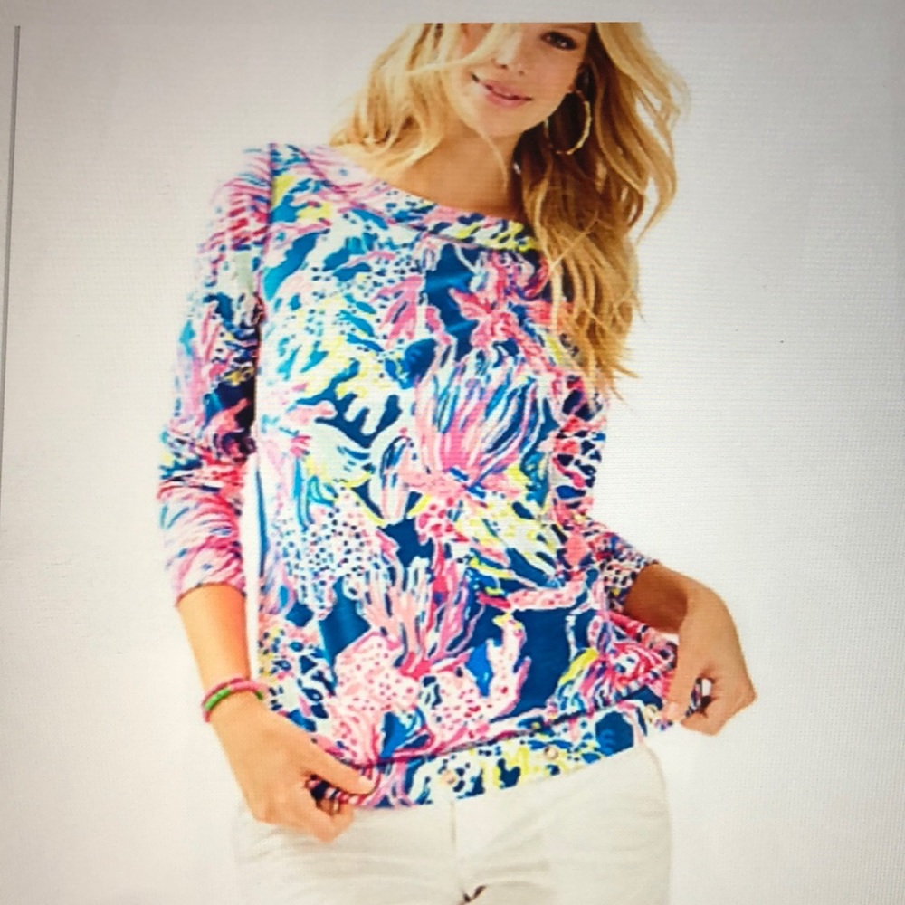 Lilly Pulitzer JoJo Top Indigo Sunken Treasure